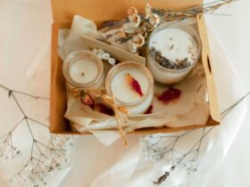 handmade candles in a box
