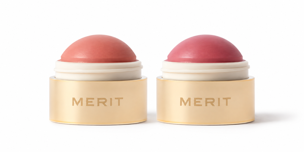 Merit Flush Balm Blush in shades Beverly Hills (left) and Cheeky (right)