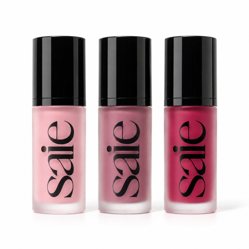Saie Dew Blush in shades Baby (left), Chilly (middle), and Dreamy (right)