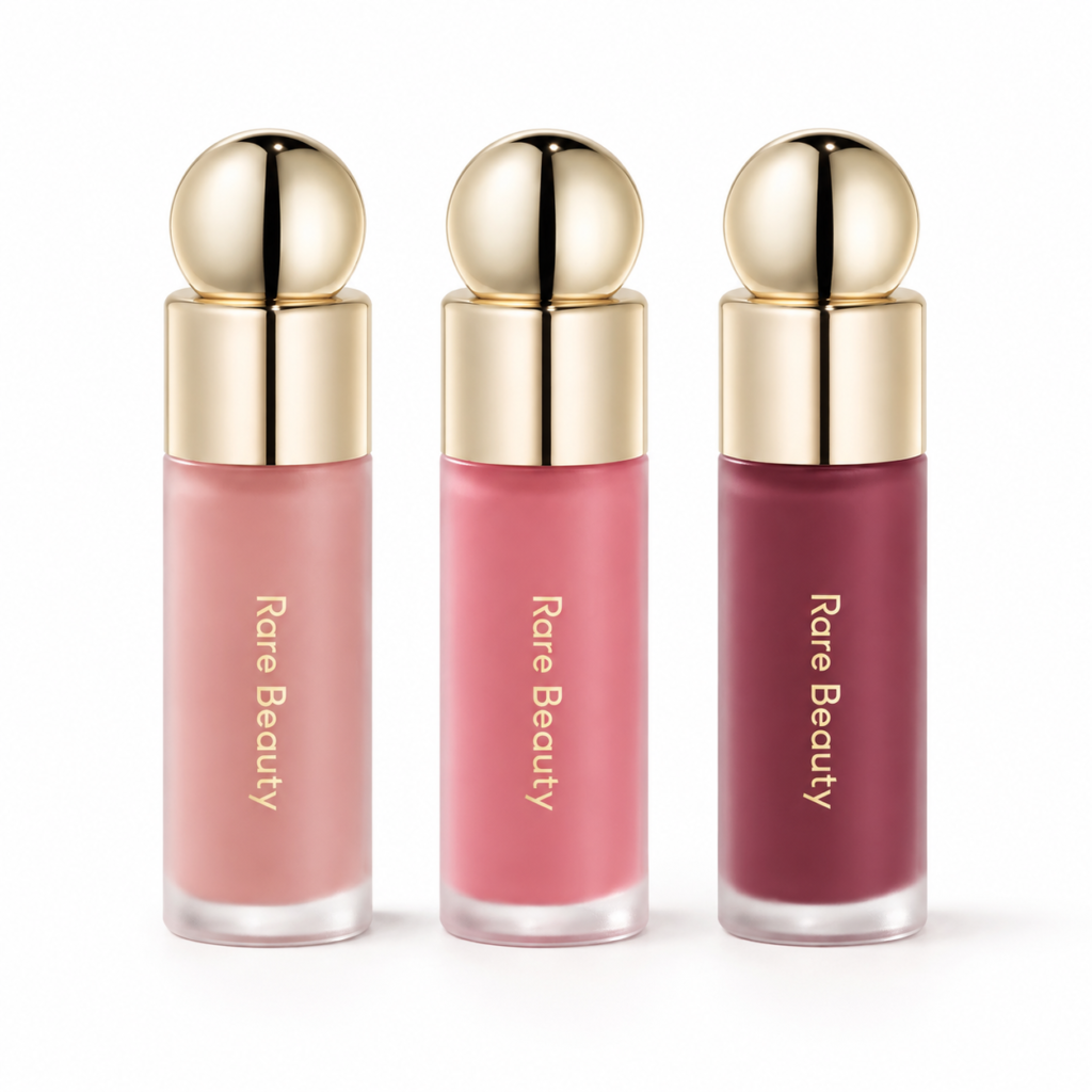 Rare Beauty Soft Pinch Blush in shades Bliss (left), Worth (middle), and Faith (right)